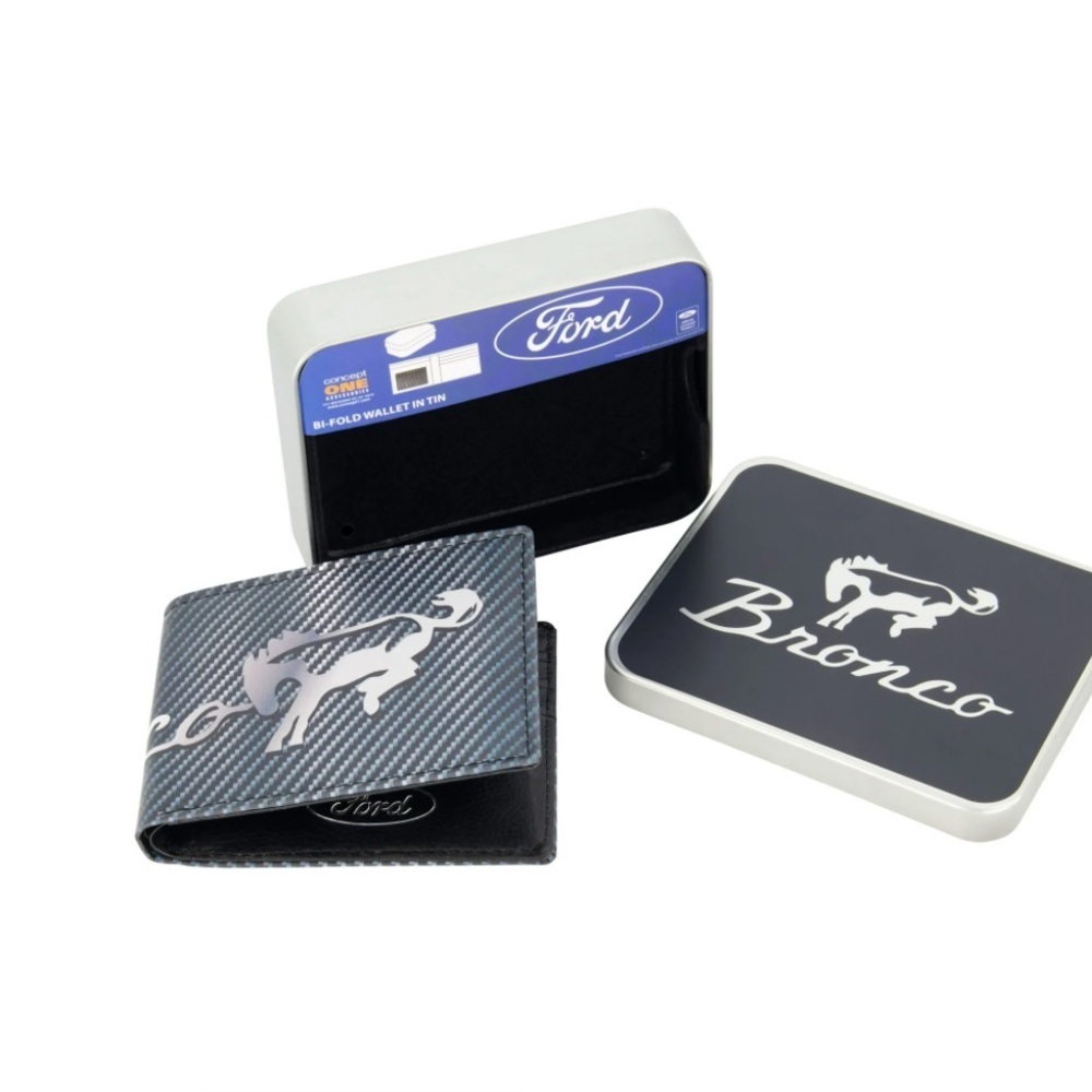 Ford Bronco Wallet, Slim Bifold Wallet with Decorative Tin Case for Men
